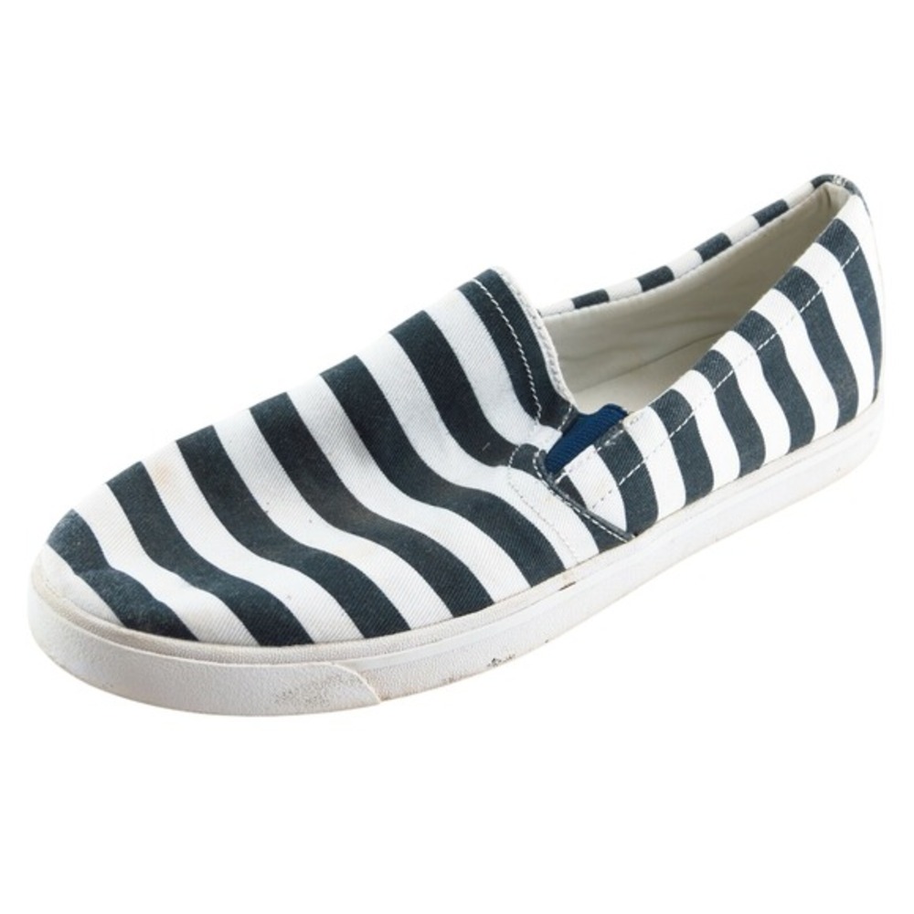 Lands' End Womens Loafer Size 6 White Fabric Slip On Lightweight Casual Shoe